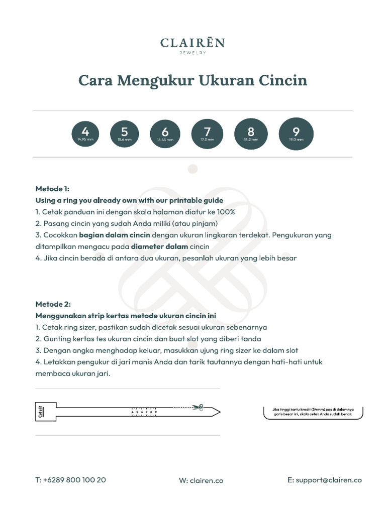 Ring Size Guide Id | PDF