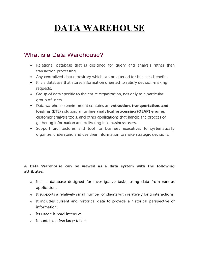 Understanding Data Warehousing Basics | PDF | Data Warehouse | Data Mining