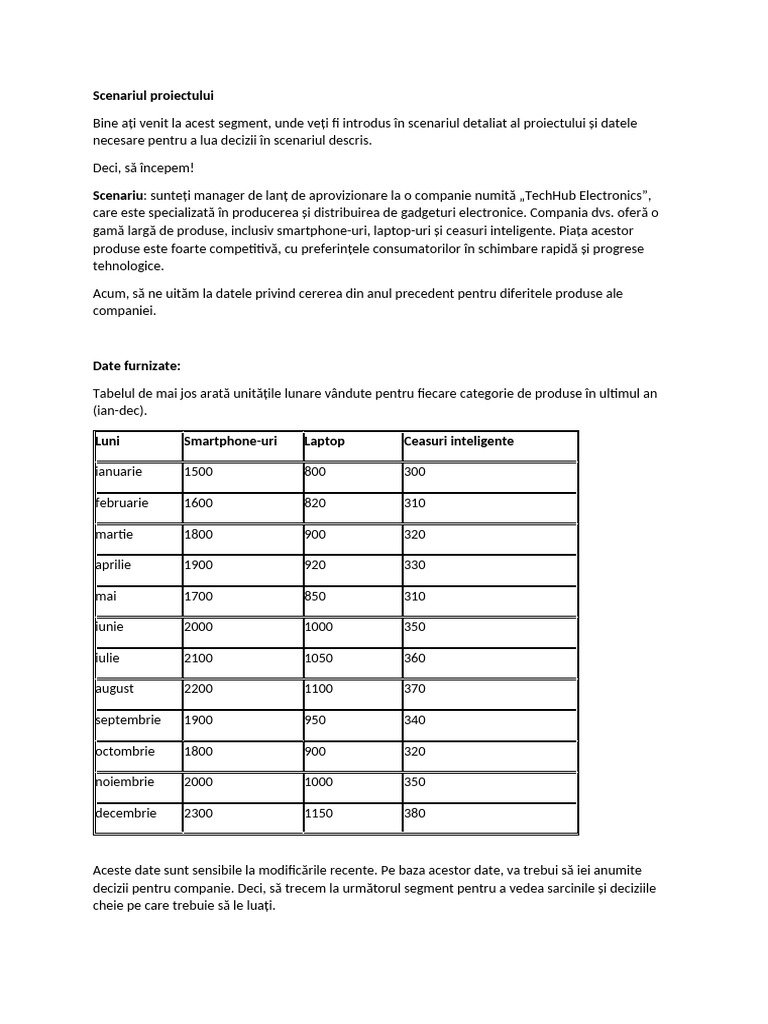 Scenariul Proiectului-OPSCM | PDF