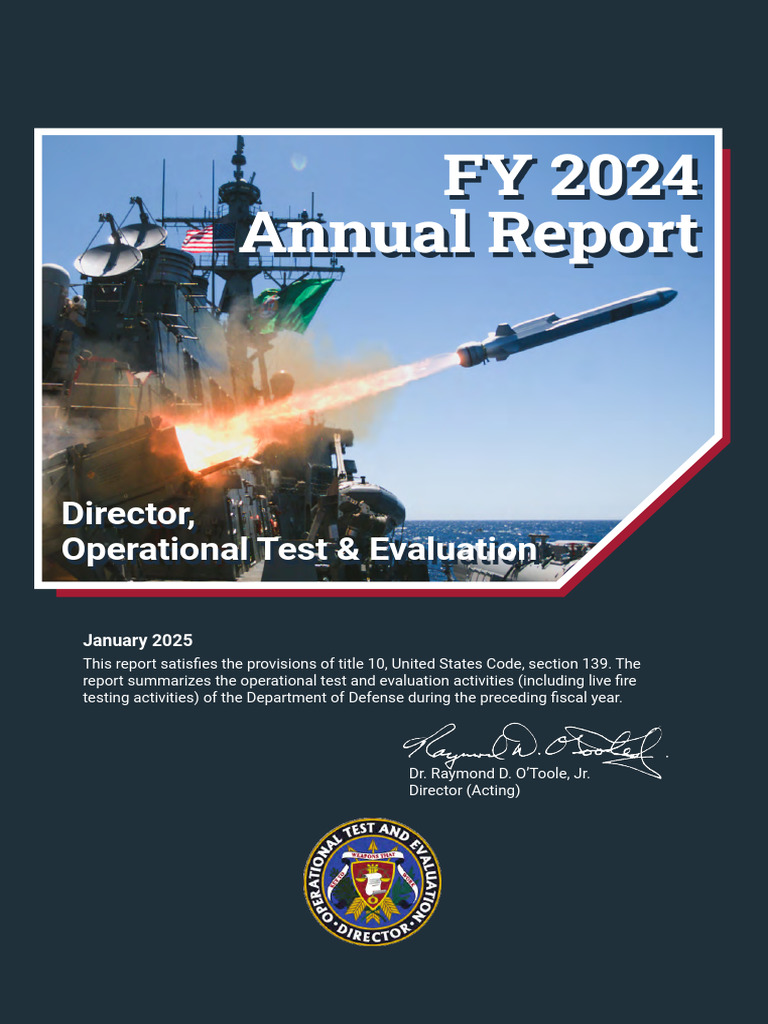 DoD Operational Test & Evaluation Report | PDF | Artificial ...