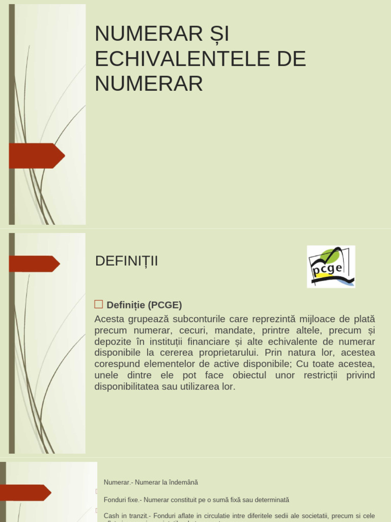 Numerar Și Echivalente de Numerar | PDF