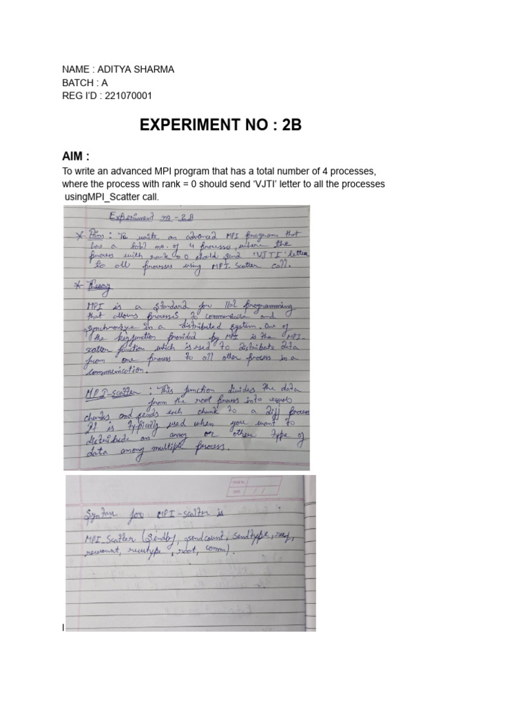 PC - Lab - 2B - Aditya Sharma | PDF