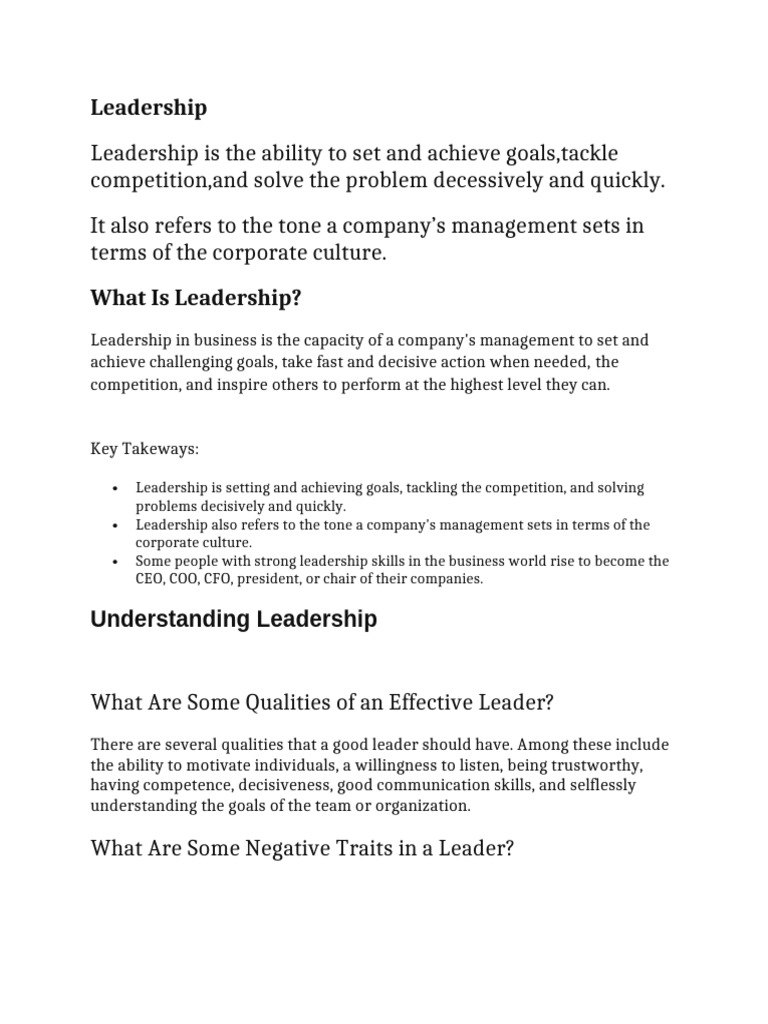 Understanding Leadership and Self-Leadership | PDF | Leadership | Thought