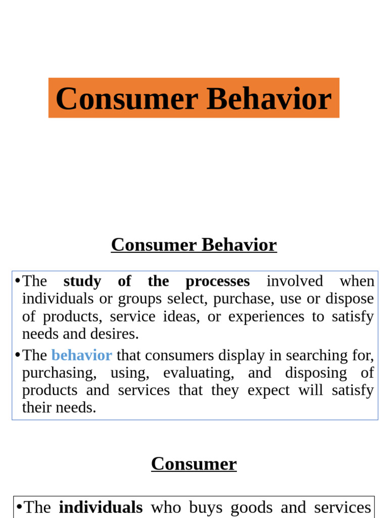 Understanding Consumer Behavior | PDF | Marketing | Consumer Behaviour