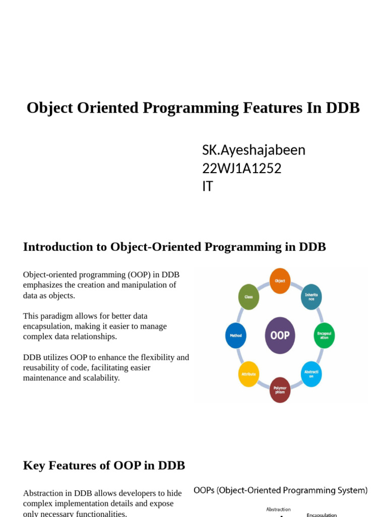 Object Oriented Programming Features in DDB | PDF