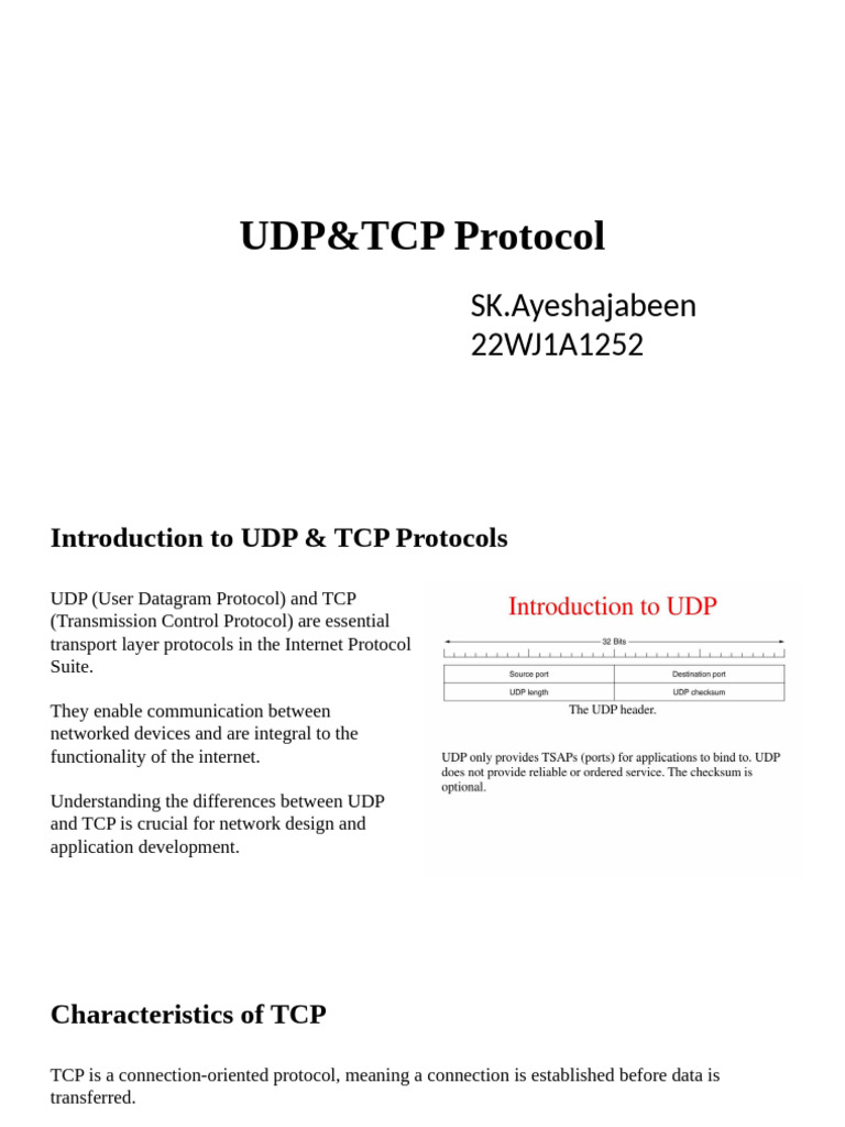 UDP&TCP Protocol | PDF