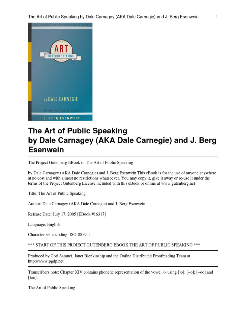 The Art of Public Speaking | PDF