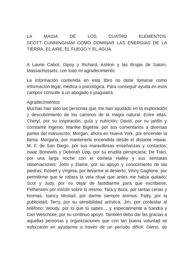 Magia de los Cuatro Elementos | PDF | Rituales | Tierra