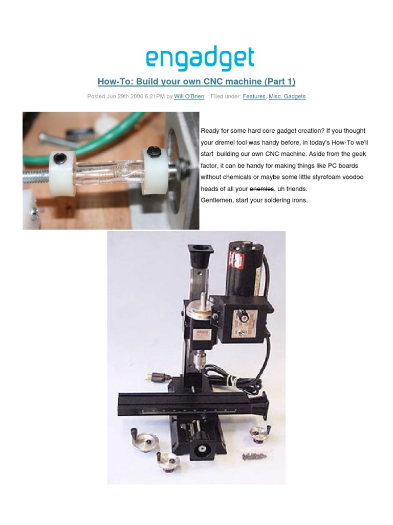 Build Your Own CNC Machine: Part 1 | PDF | Electrical Connector ...
