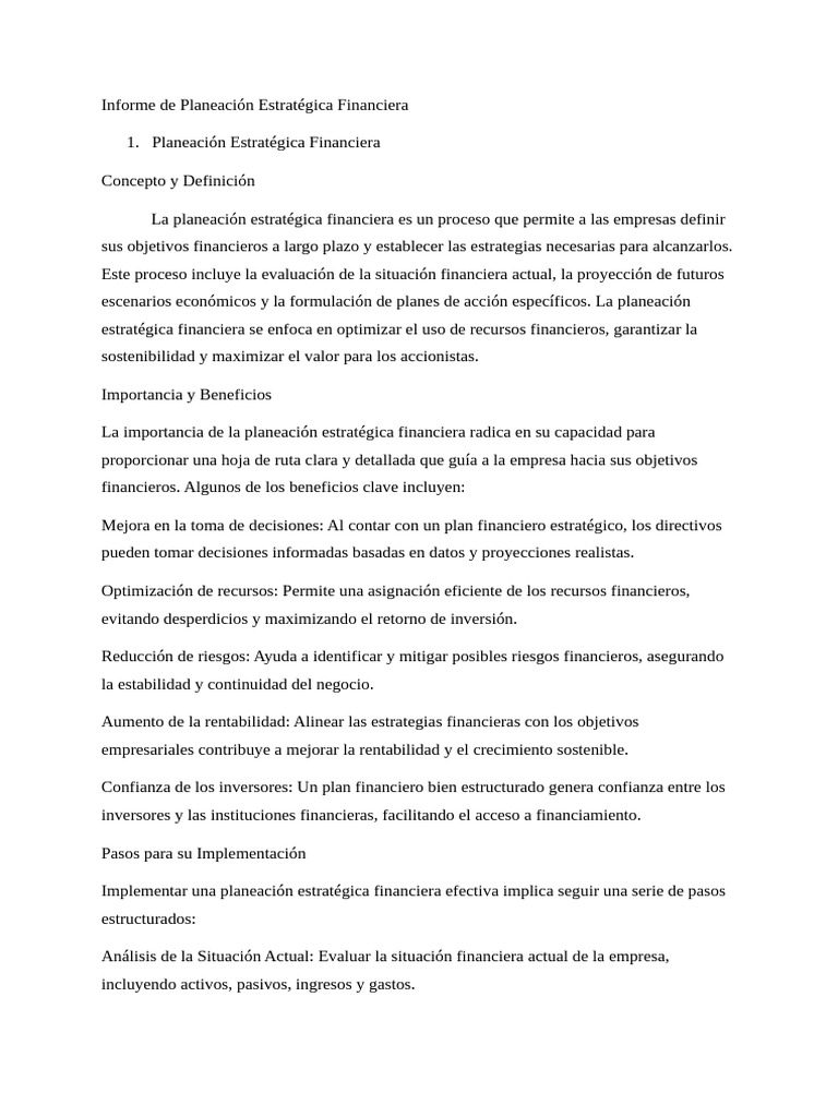 Planeación Estratégica Financiera Efectiva | PDF | Planificación | Business