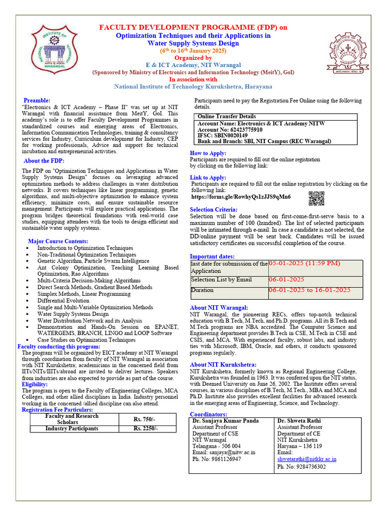 FDP on Water Supply Optimization Techniques | PDF | Mathematical ...