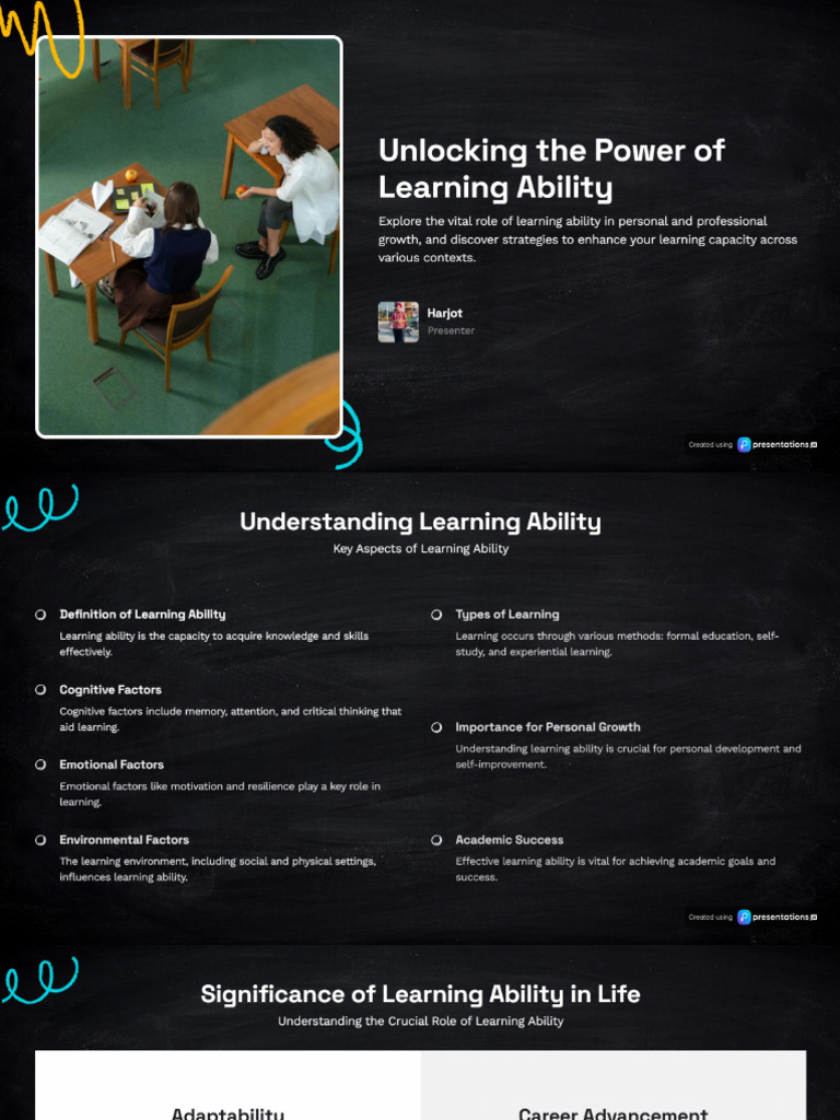 Ability To Learn Presentation Analysis | PDF