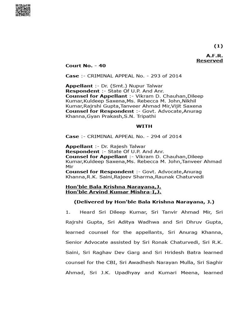 Arushi Talwar Murder Case | PDF