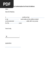 Utility Bill Authorization Letter Template | PDF