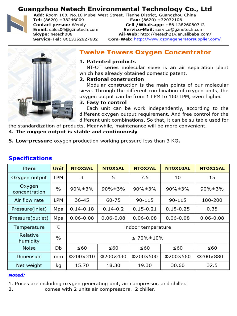 Oxygen Concentrator-Netech | PDF | Oxygen | Mechanical Engineering