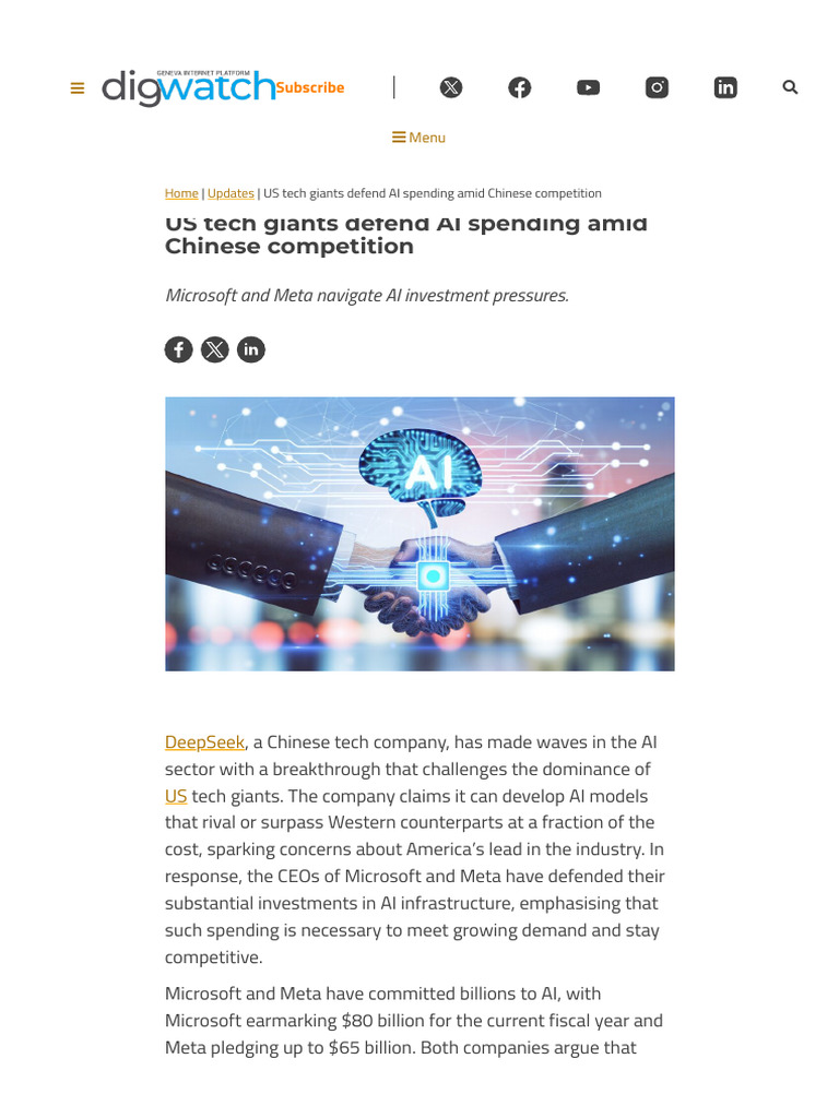 US Tech Giants Boost AI Spending Amid Competition | PDF | Artificial ...