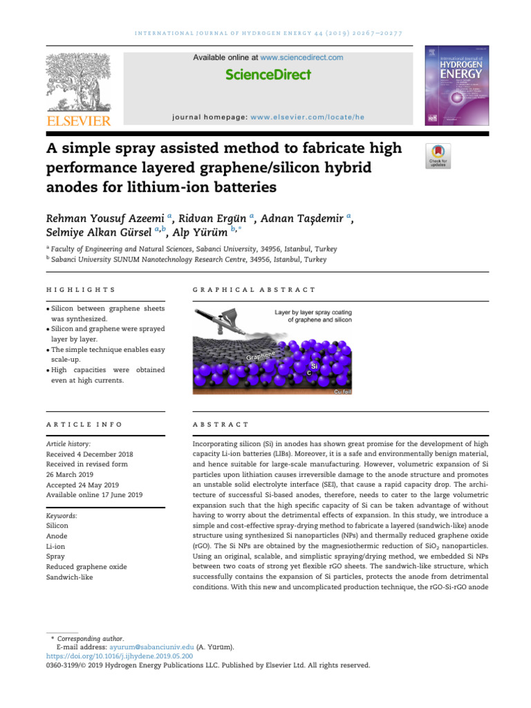 High-Performance Si/Graphene Anodes | PDF | Lithium Ion Battery ...