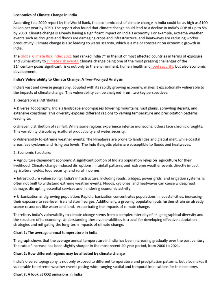 Economics of Climate Change in India | PDF | Climate Change | Extreme ...