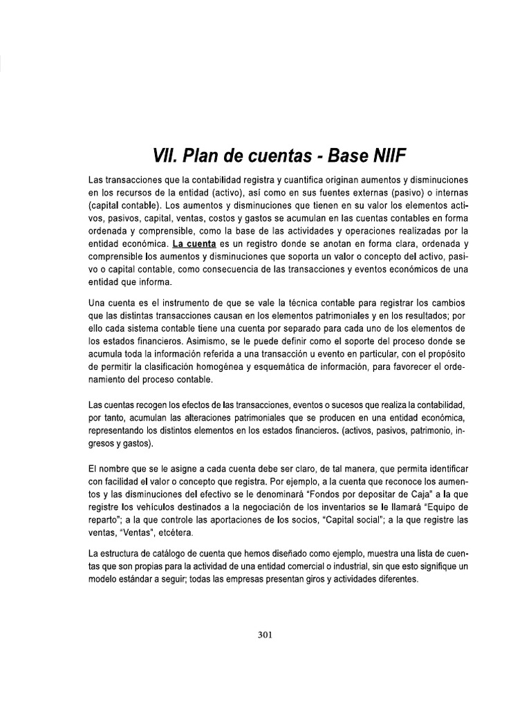 Catalogo de Cuentas Niif para Pymes | PDF