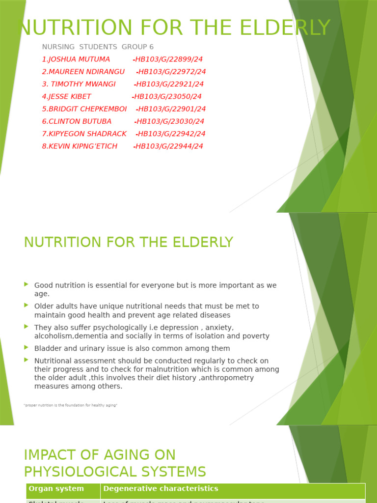 Nutrition Guidelines for Healthy Aging | PDF | Foods | Nutrition