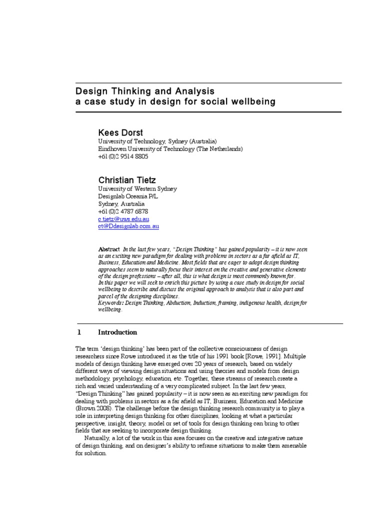 Design Thinking for Social Wellbeing | PDF | Design Thinking | Thought