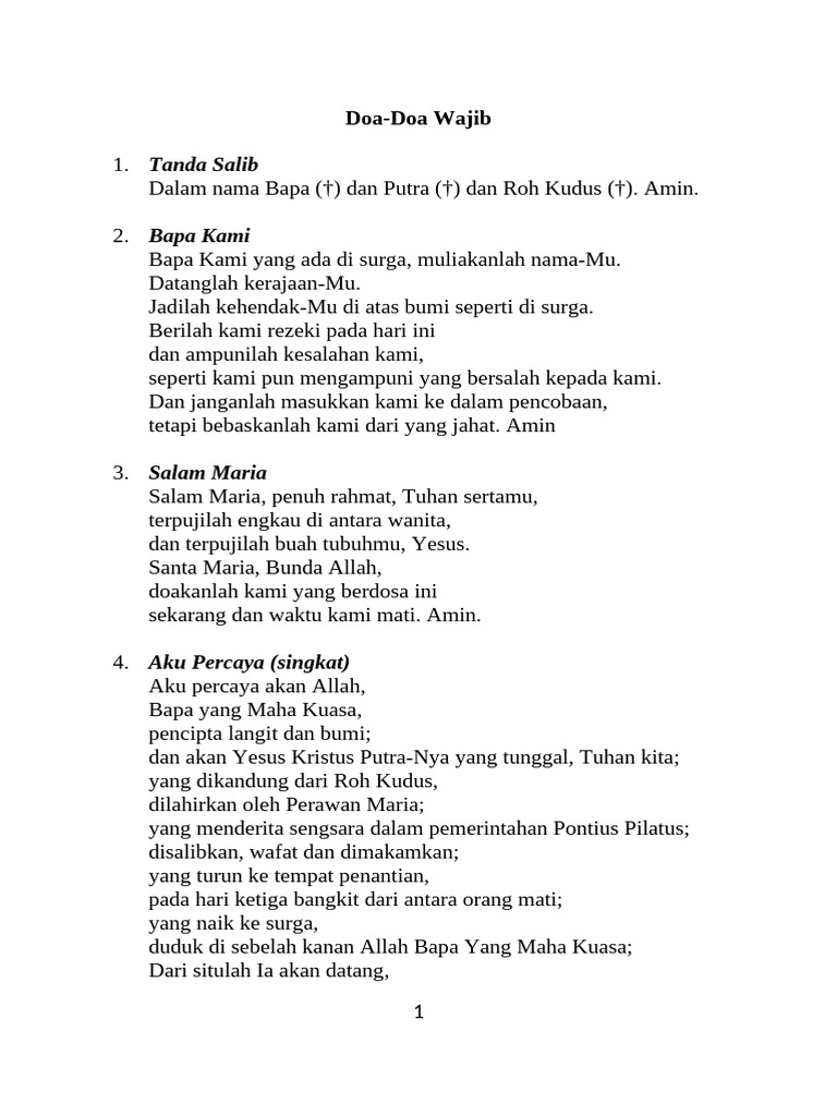 Doa Dasar Katolik - Katekumen | PDF