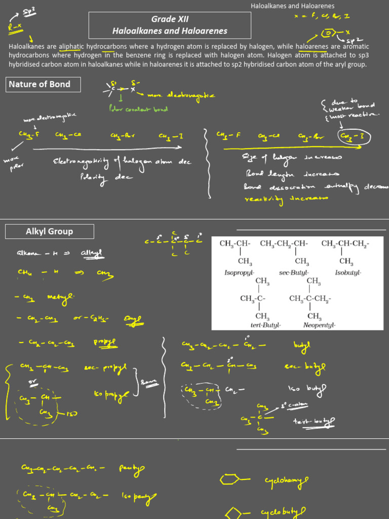 24 - 25 - Haloalkane - Class Notes - Himanshu Sir | PDF | Chemical ...