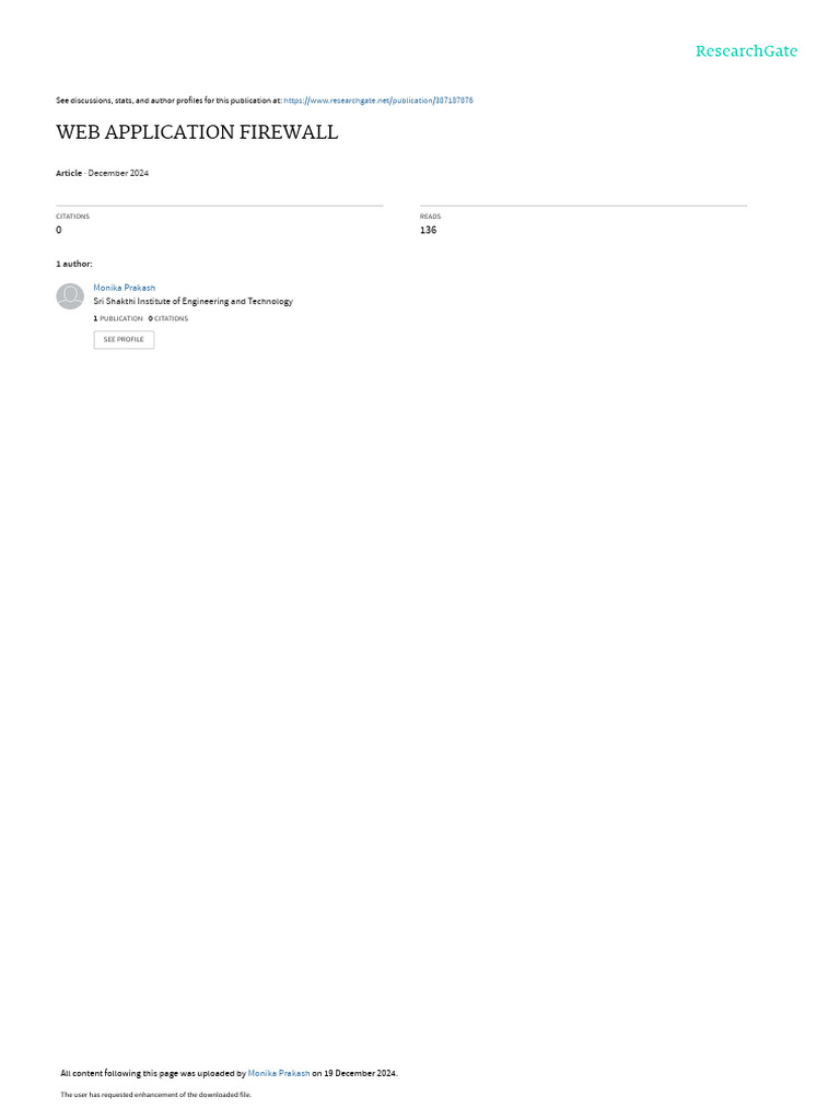 Web Application Firewall Overview | PDF | Security | Computer Security