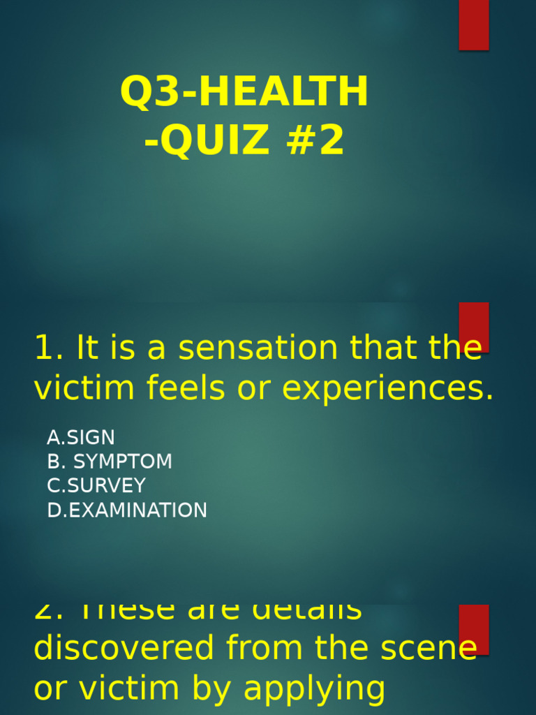 Q3 Health Quiz on Symptoms and Vital Signs | PDF