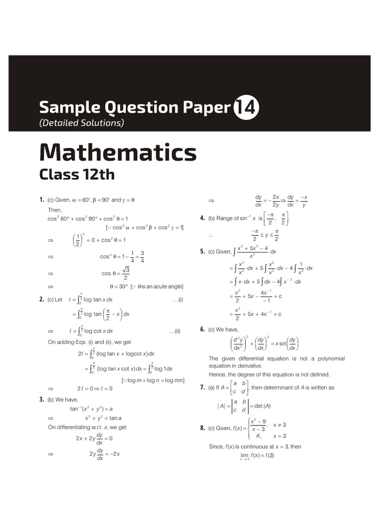 Trigonometric and Calculus Problem Solutions | PDF | Algebra ...