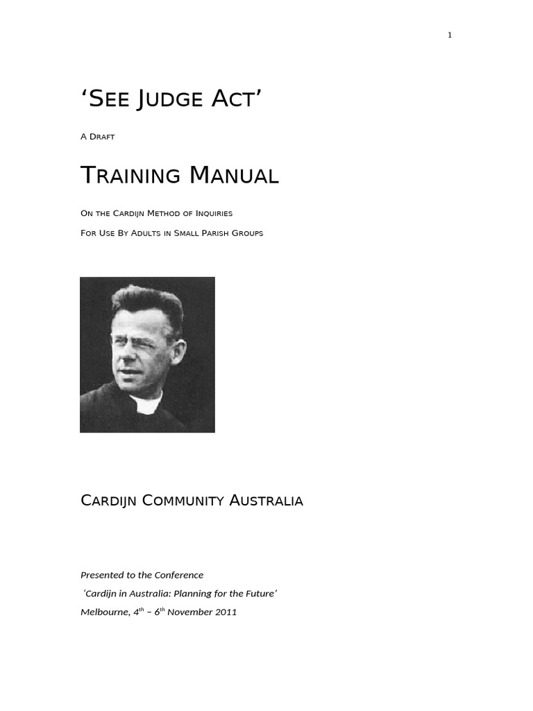 Cardijn Method Training Manual for Adults | PDF | Laity | Jesus