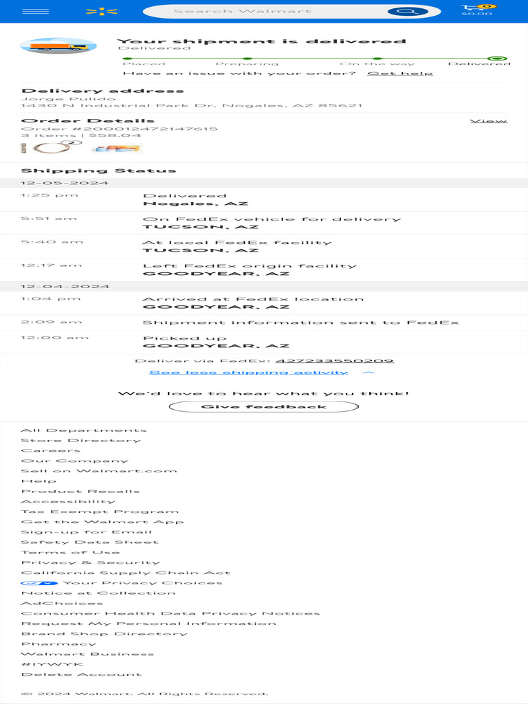 Manage Account - Track Shipment | PDF