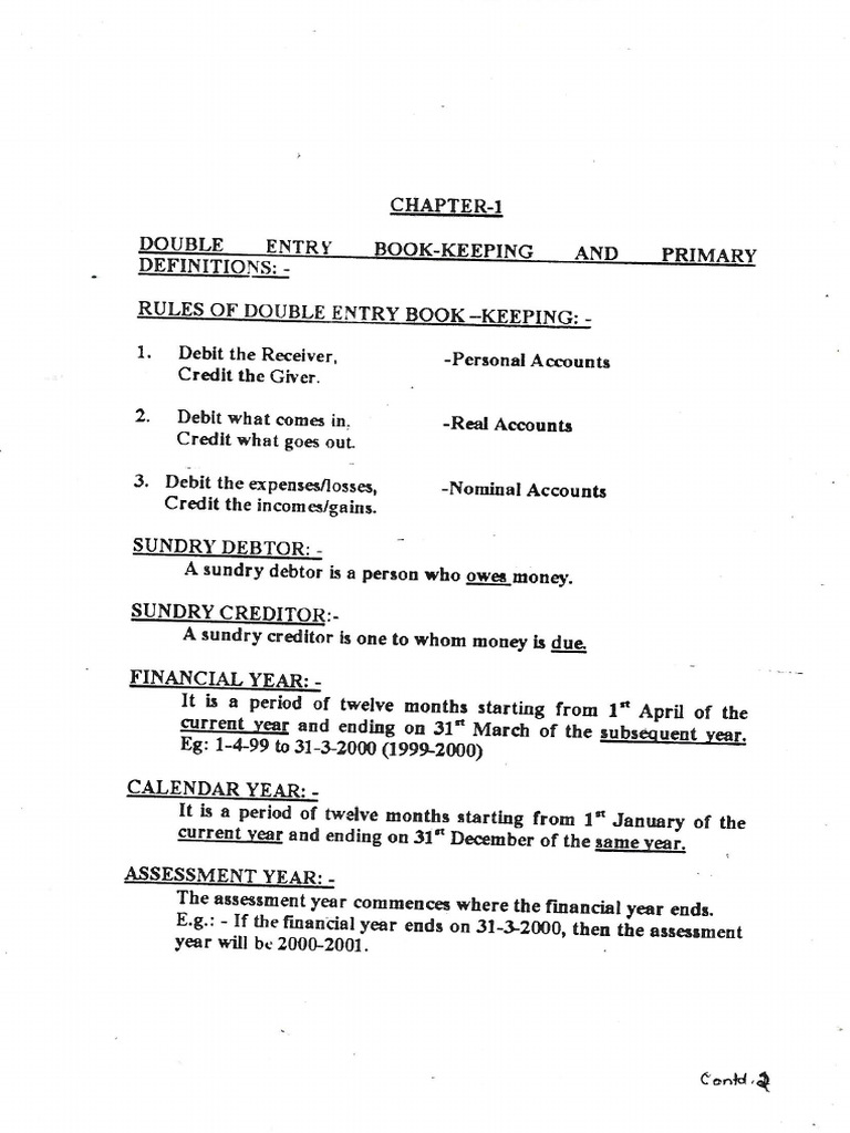 Scanned Notes - Accounting | PDF