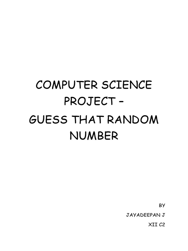 Computer Science Project Deepan | PDF