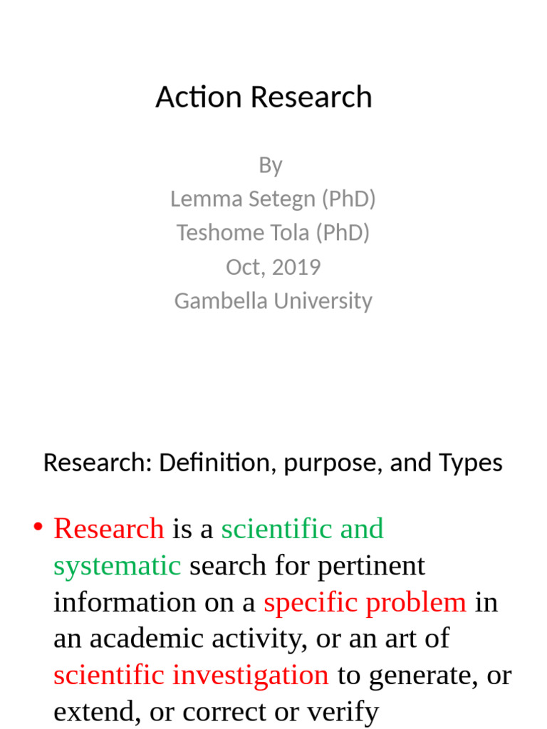 Presentation On Action Research | PDF | Data Analysis | Hypothesis