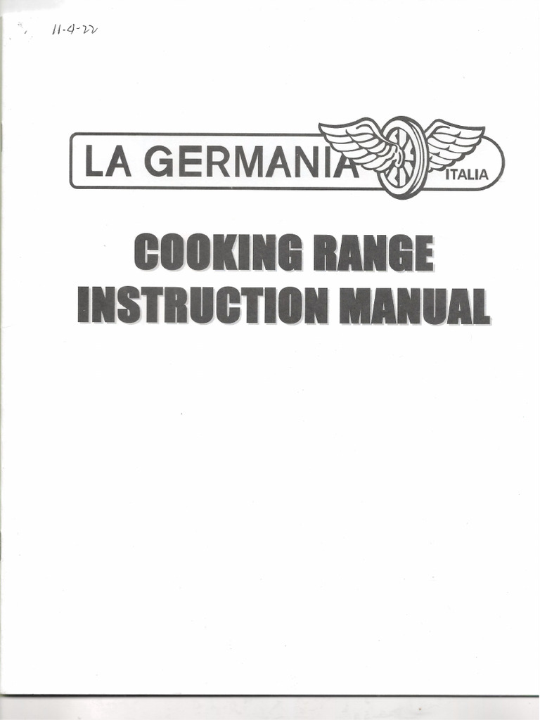 Cooking Range Manual | PDF