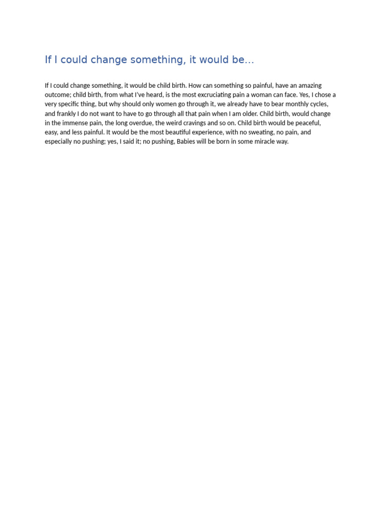 Painless Childbirth: A Dream Scenario | PDF