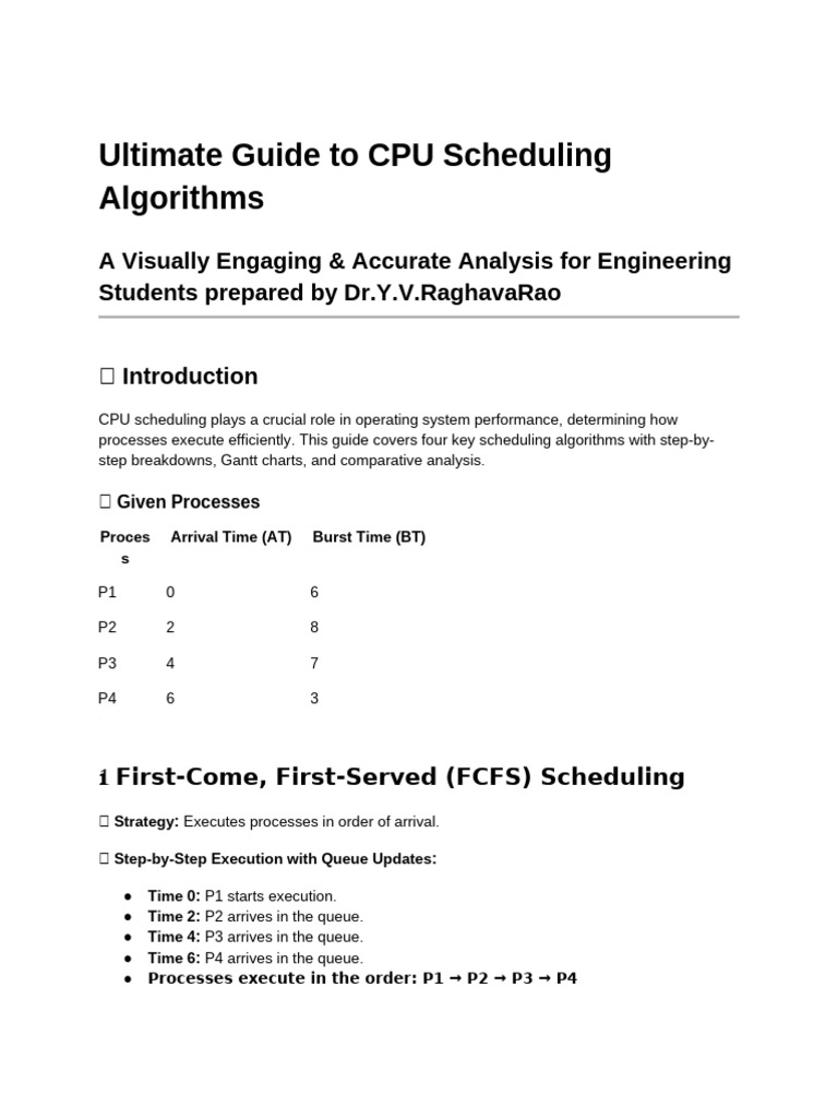 CPU Scheduling Algorithms Explained | PDF | Scheduling (Computing ...