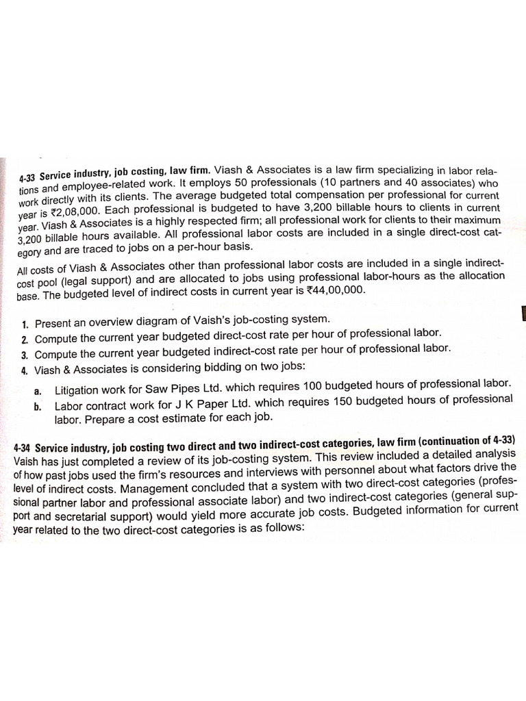 Service Industry Example (Job Costing) | PDF