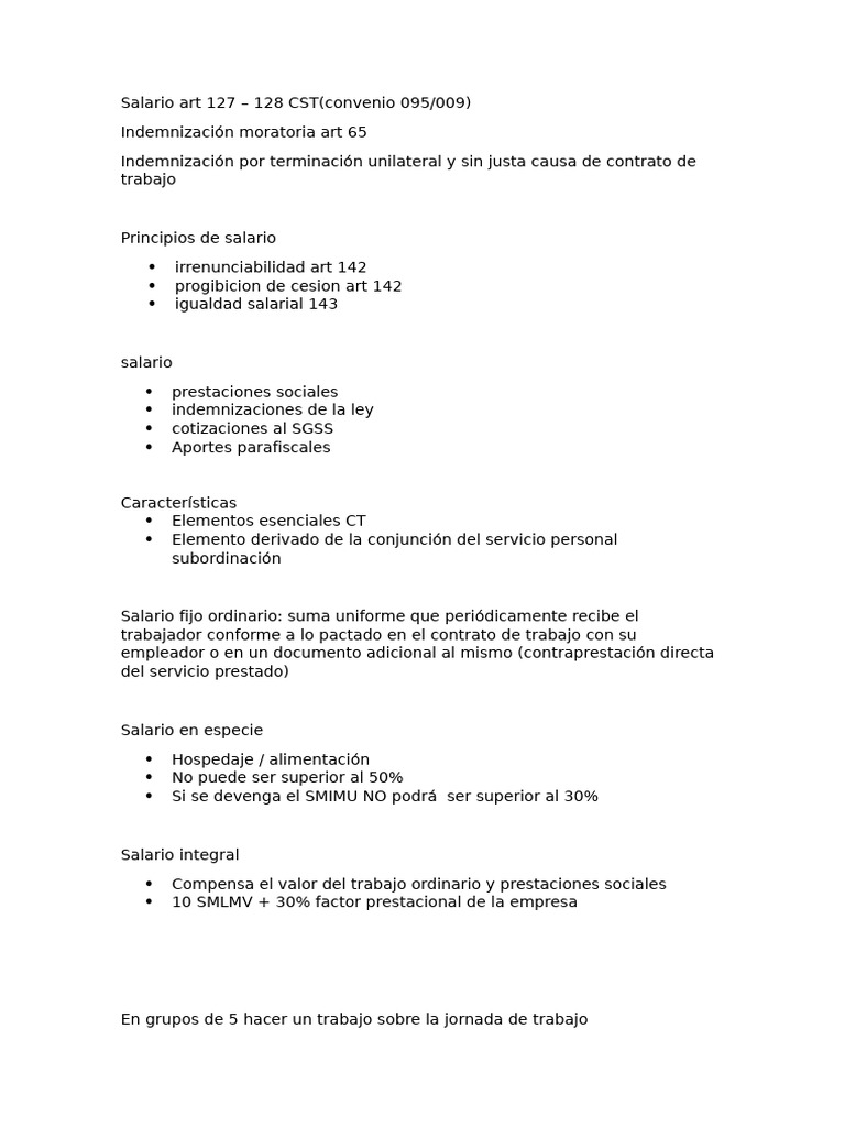 Derecho Laboral Salario | PDF