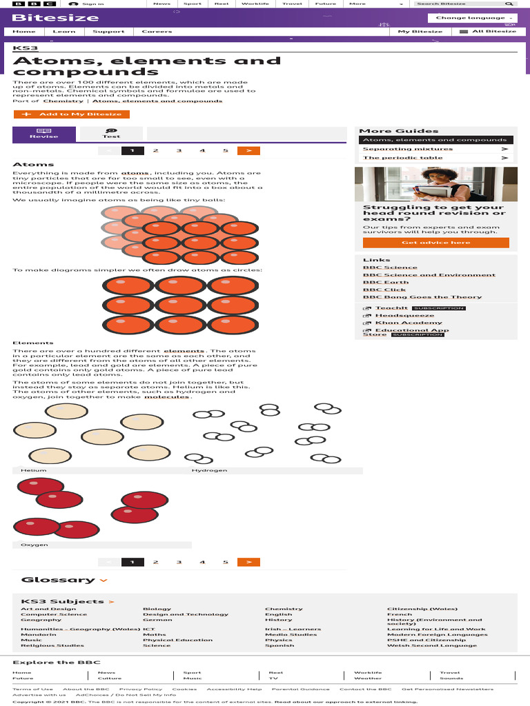 Atoms - Atoms, Elements and Compounds - KS3 Chemistry Revision - BBC ...