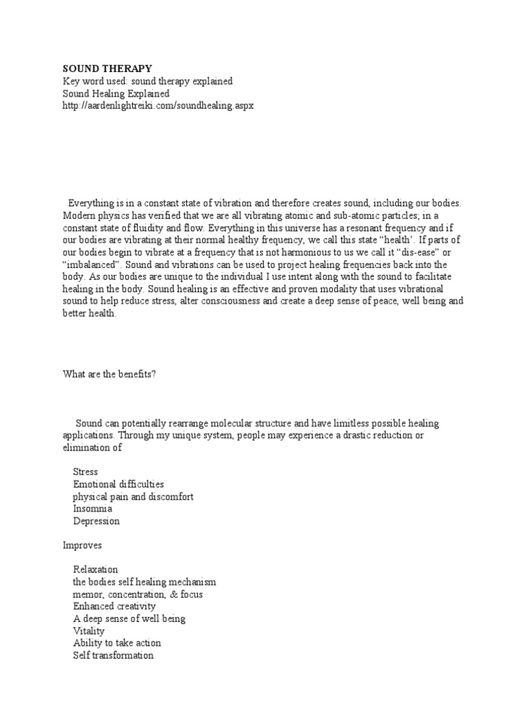 Sound Therapy PDF Sound Meditation