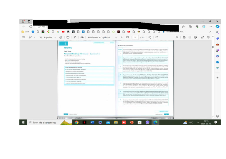 Task One, Reading, Paragraph Headings, 1-6 | PDF