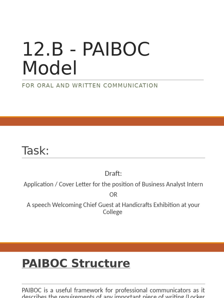 PAIBOC Framework for Effective Communication | PDF | Communication ...