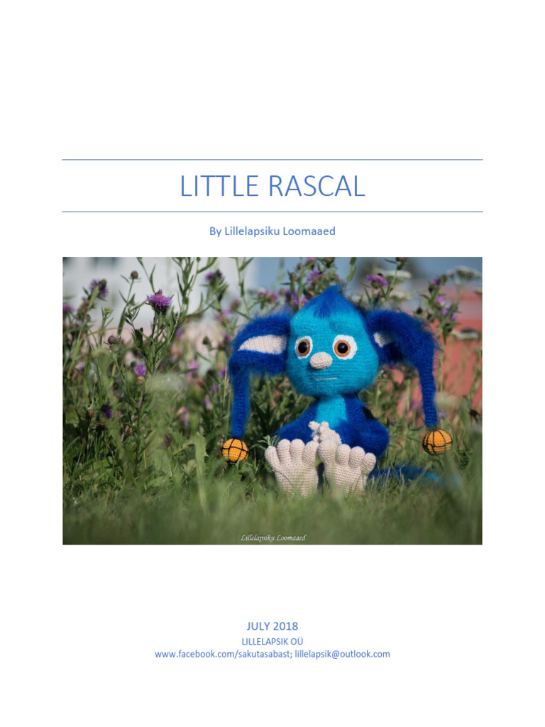 Crochet Pattern for Little Rascal Toy | PDF | Crochet | Yarn