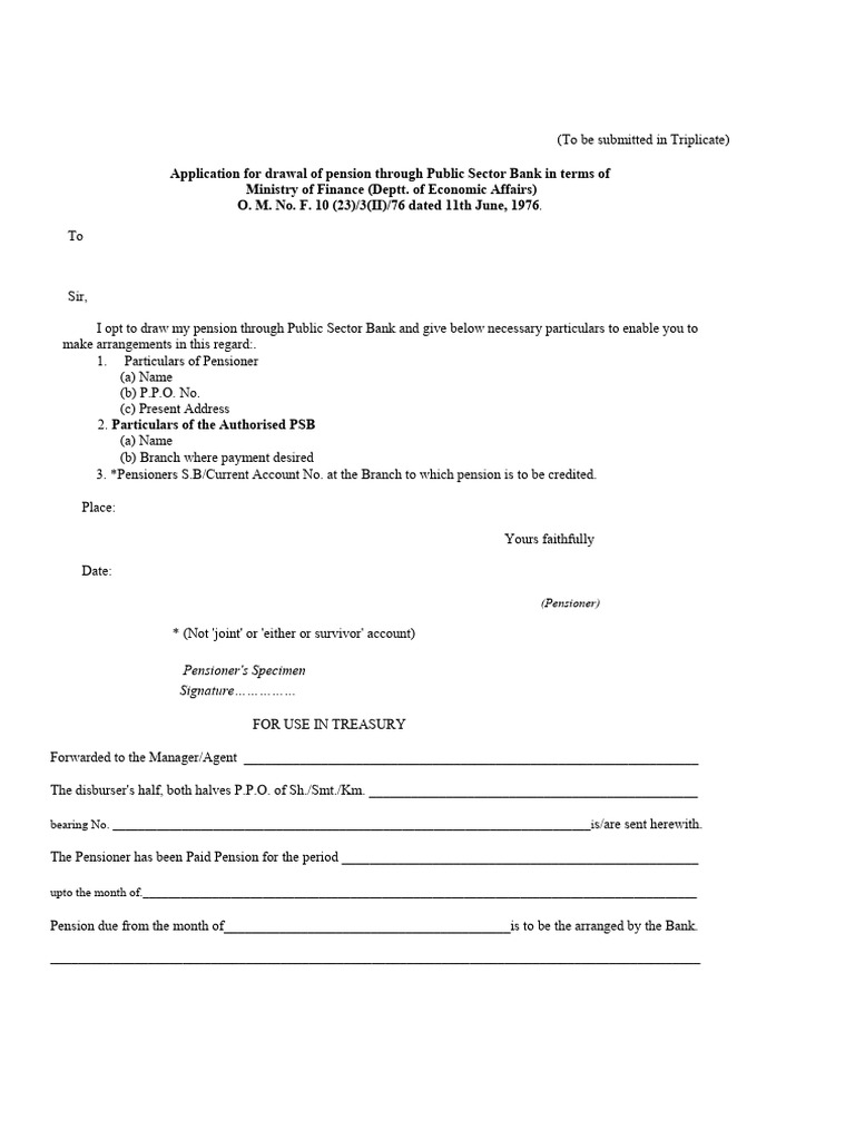 Pension Application for Bank Disbursement | PDF | Retirement | Economies