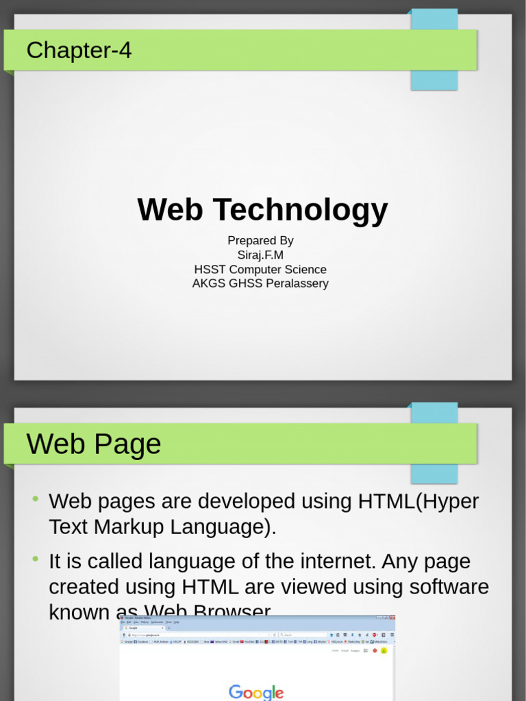 Hsslive Xii Cs Chapter 4 Web Technology (1) | PDF | Dynamic Web Page ...