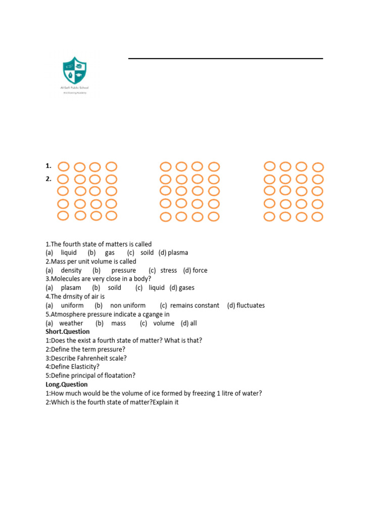 9th Grade Physics Test - Al-Saifi School | PDF