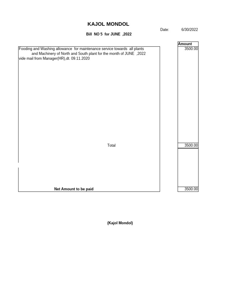 Monthly Allowance Bills for 2022 | PDF