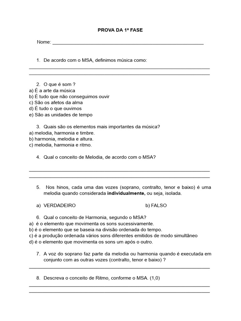 Elementos da Música: Ritmo, Melodia e Harmonia | PDF | Clave | Som